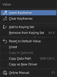 Inserting keyframes for shape key animation in Blender