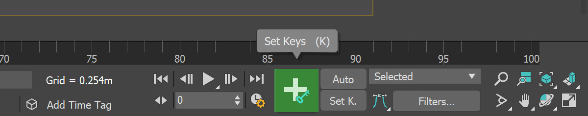 Inserting animation keyframes in 3ds Max
