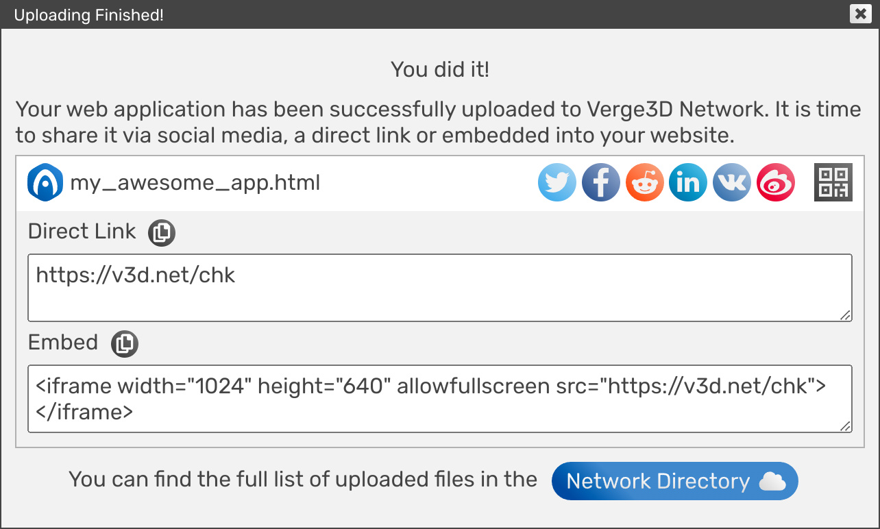 Dialog to share a link to My Awesome App