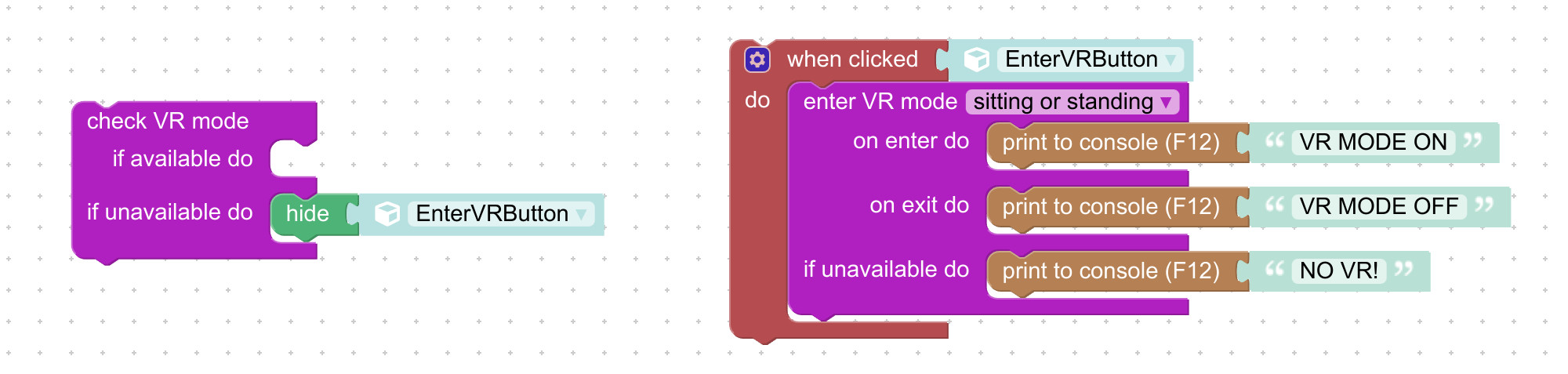 Minimal VR puzzles