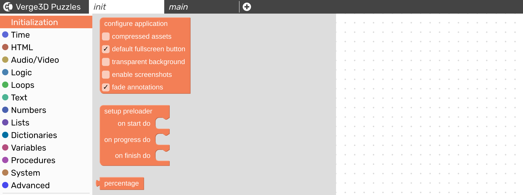 Init tab in Puzzles
