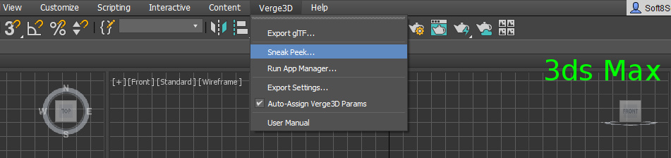 Sneak Peek button in 3ds Max
