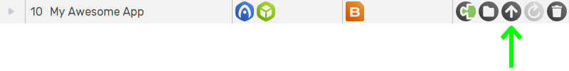 Button to upload My Awesome App to Verge3D Network