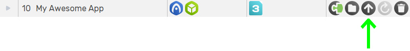 Button to upload My Awesome App to Verge3D Network