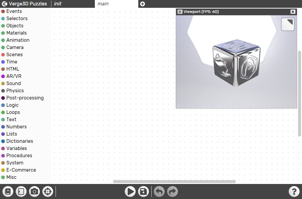 Puzzles editor screen