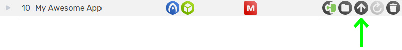 Button to upload My Awesome App to Verge3D Network