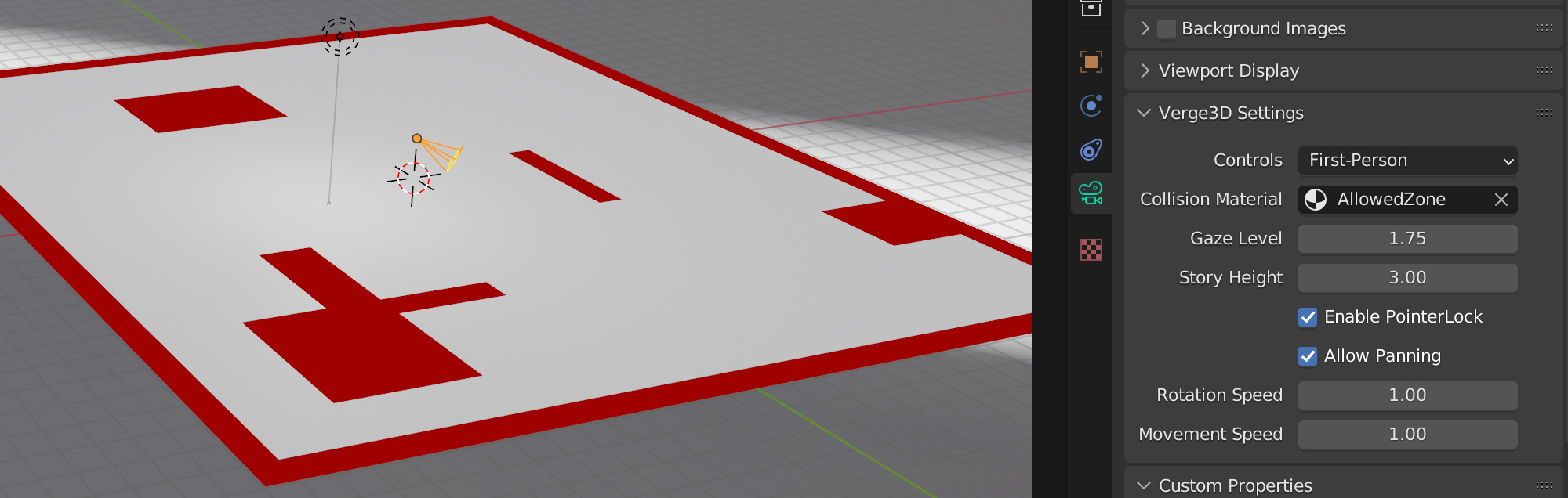 Setting up firstperson camera in Blender