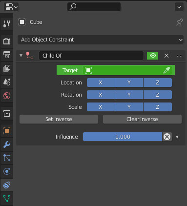 Blender Child Of constraint