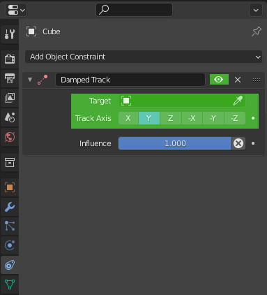 Blender Damped Track constraint