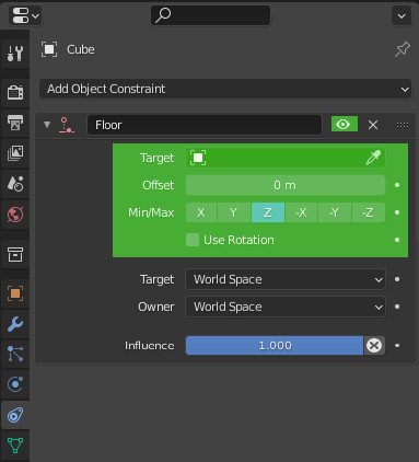 Blender Floor constraint