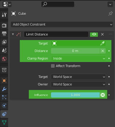 Blender Limit Distance constraint