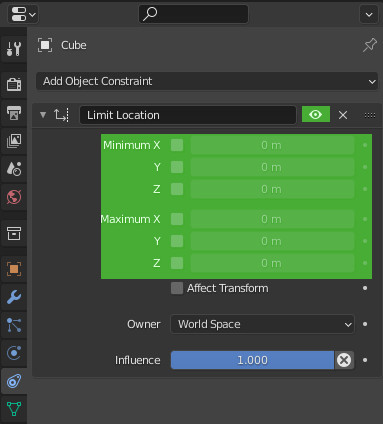 Blender Limit Location constraint