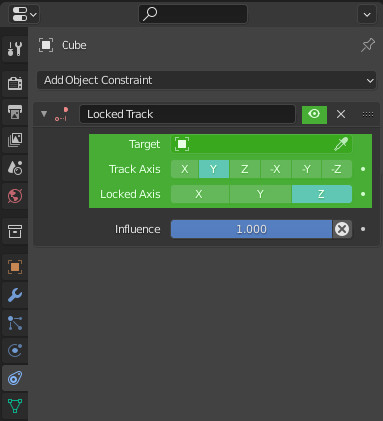 Blender Locked Track constraint