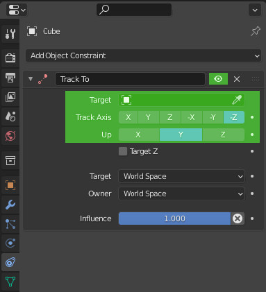 Blender Track To constraint