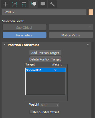 3ds Max position contraint