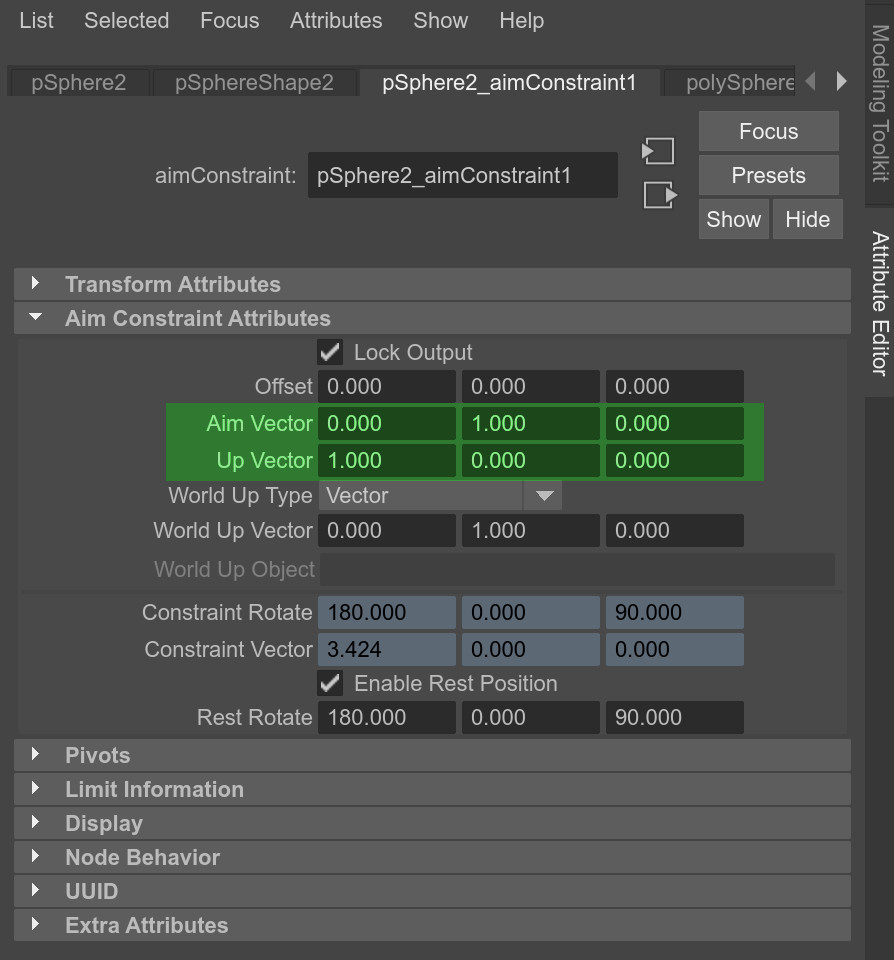 Maya aim constraint