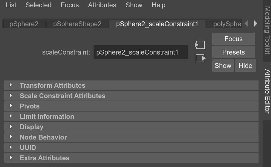 Maya scale constraint