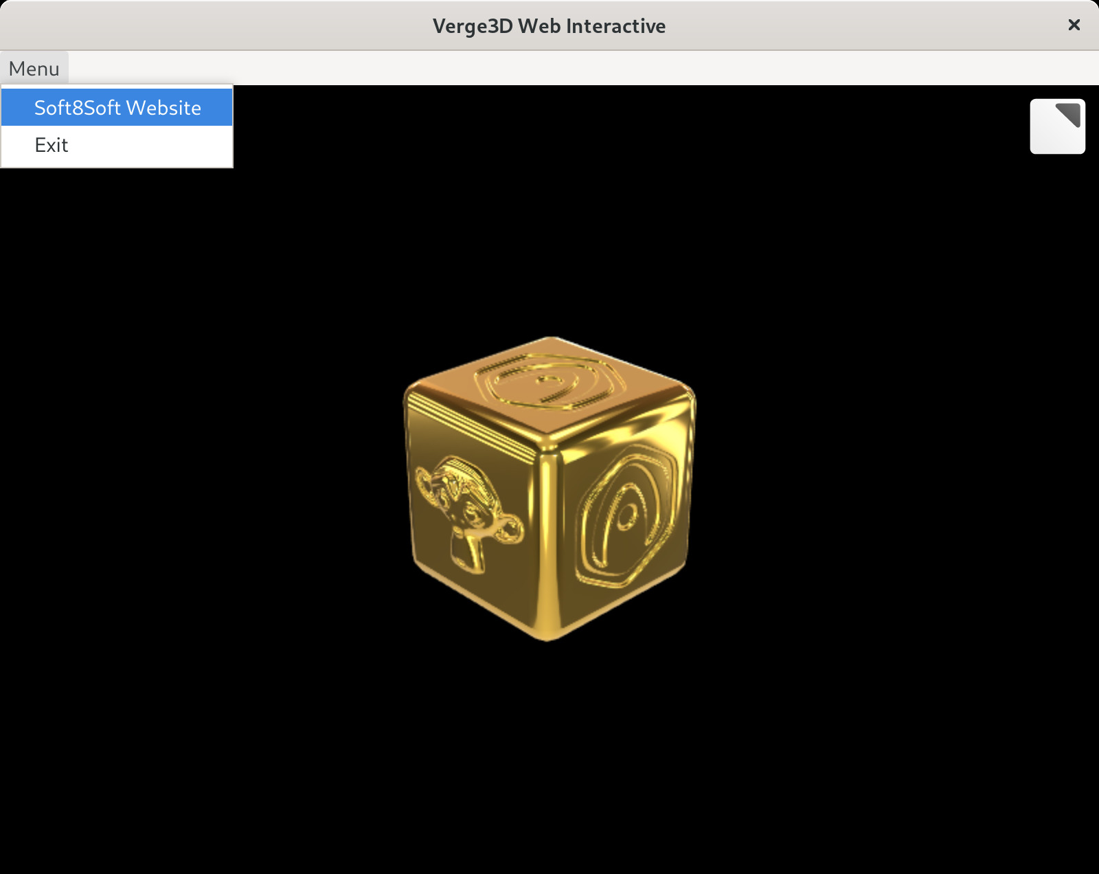Verge3D app with menu