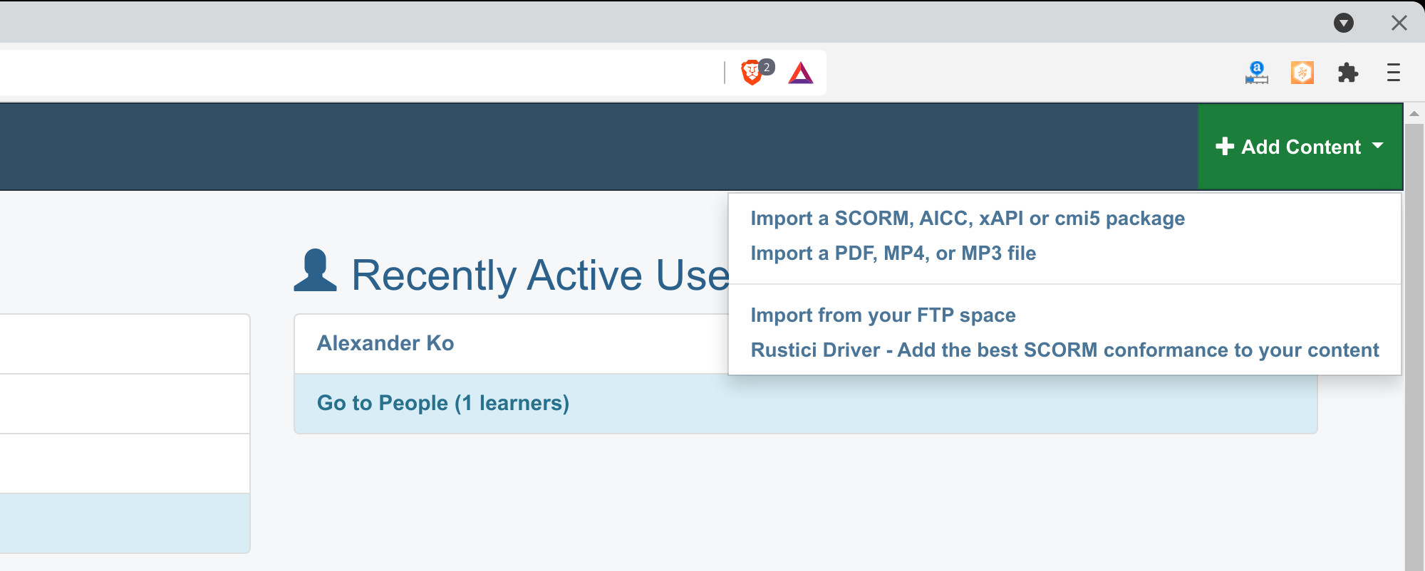 Adding content to SCORM Cloud