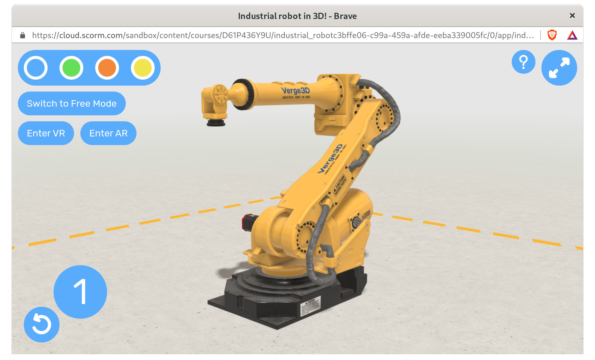 Industrial Robot running on SCORM Cloud