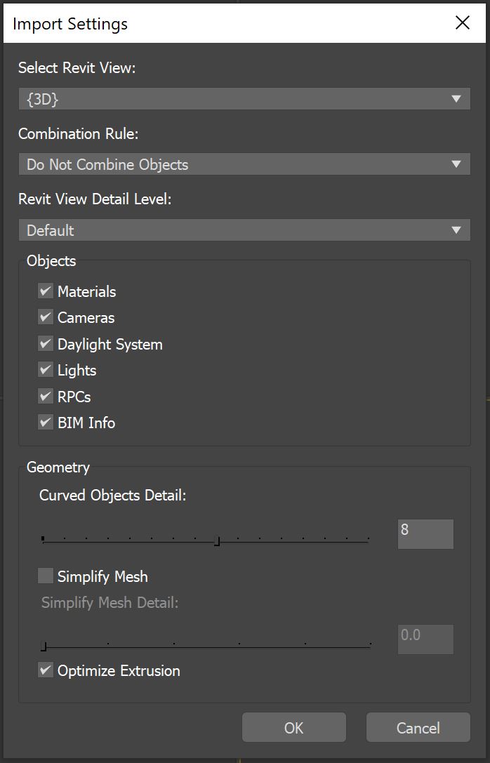 Importing Revit model to 3ds Max