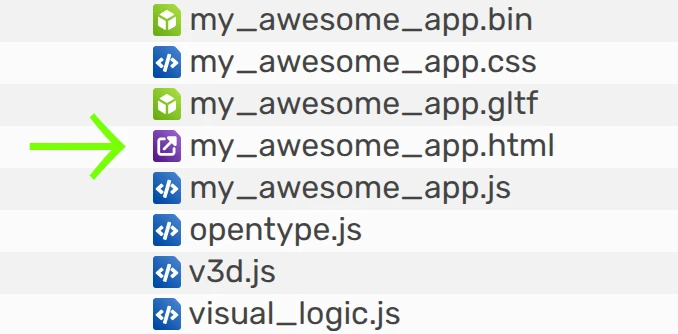 Link to an HTML file in the Verge3D Network Directory