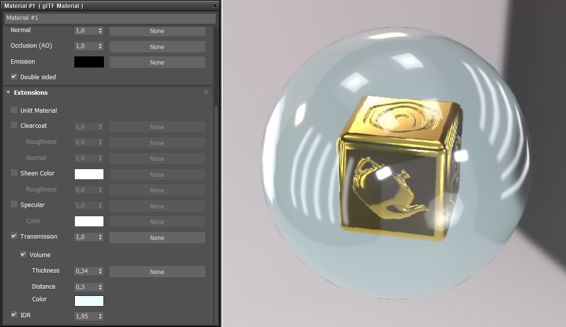3ds Max glTF material settings