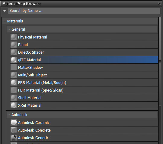 Adding glTF material in 3ds Max