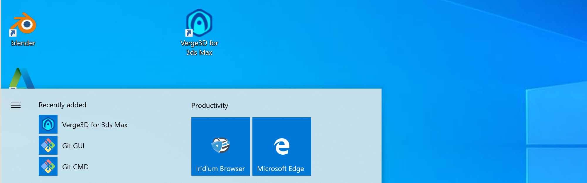Running Verge3D for 3ds Max with desktop icon or start menu