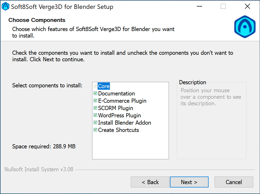 Choosing Verge3D components