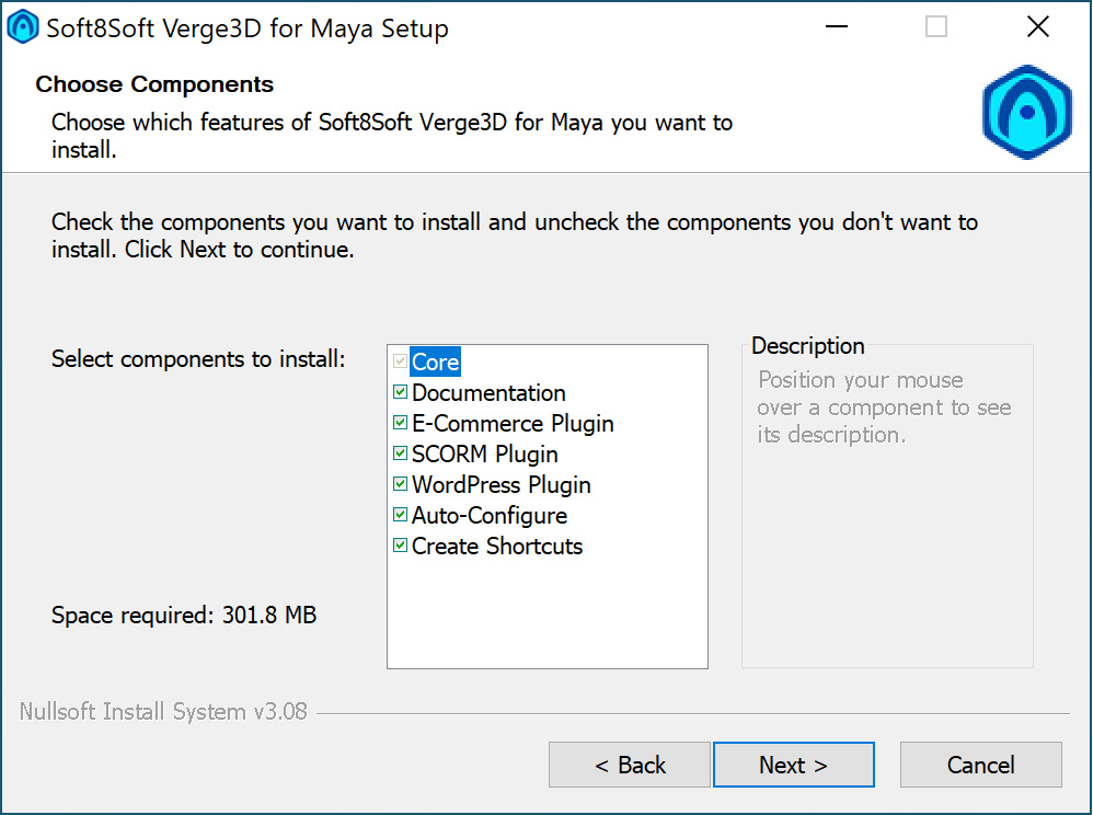 Choosing Verge3D components