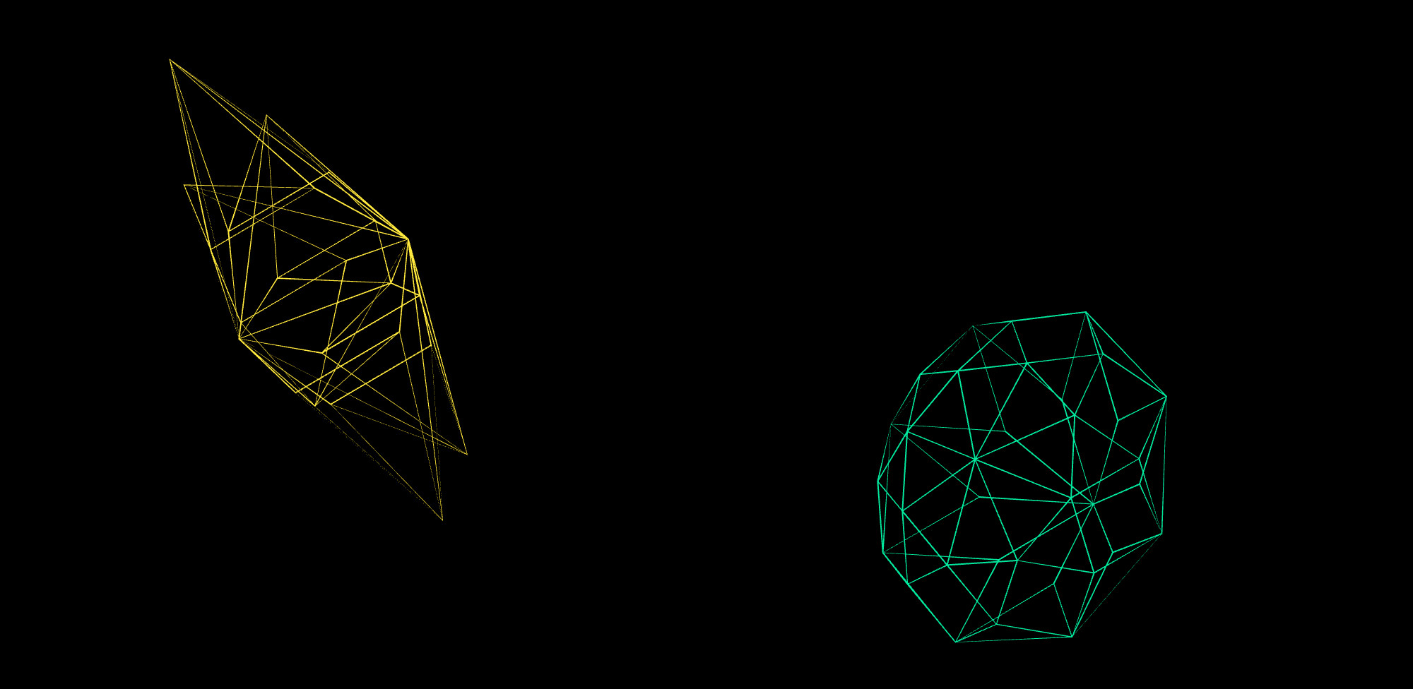 Object wireframes displayed with the line rendering feature