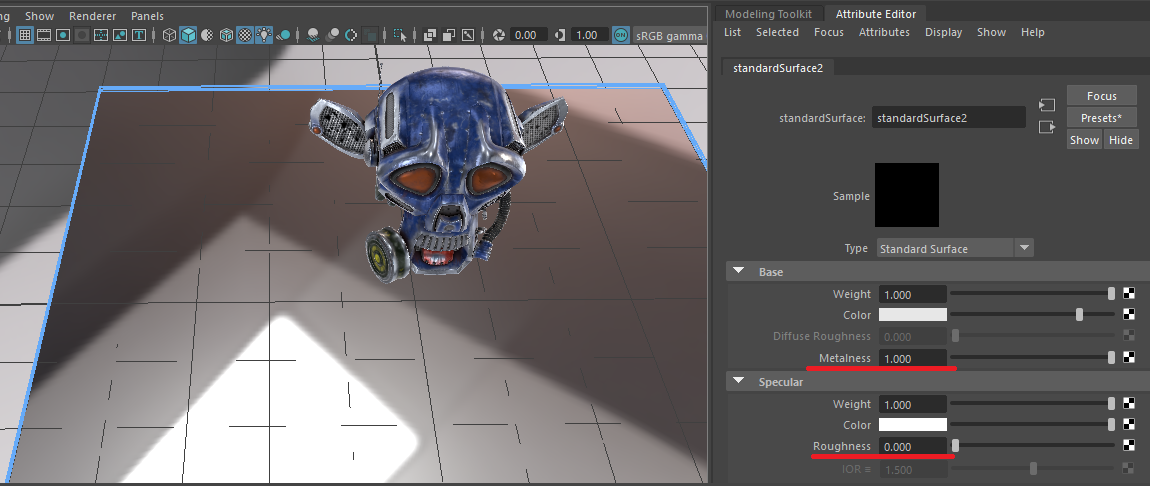 Specifying maximum metalness for reflective surfaces in Maya