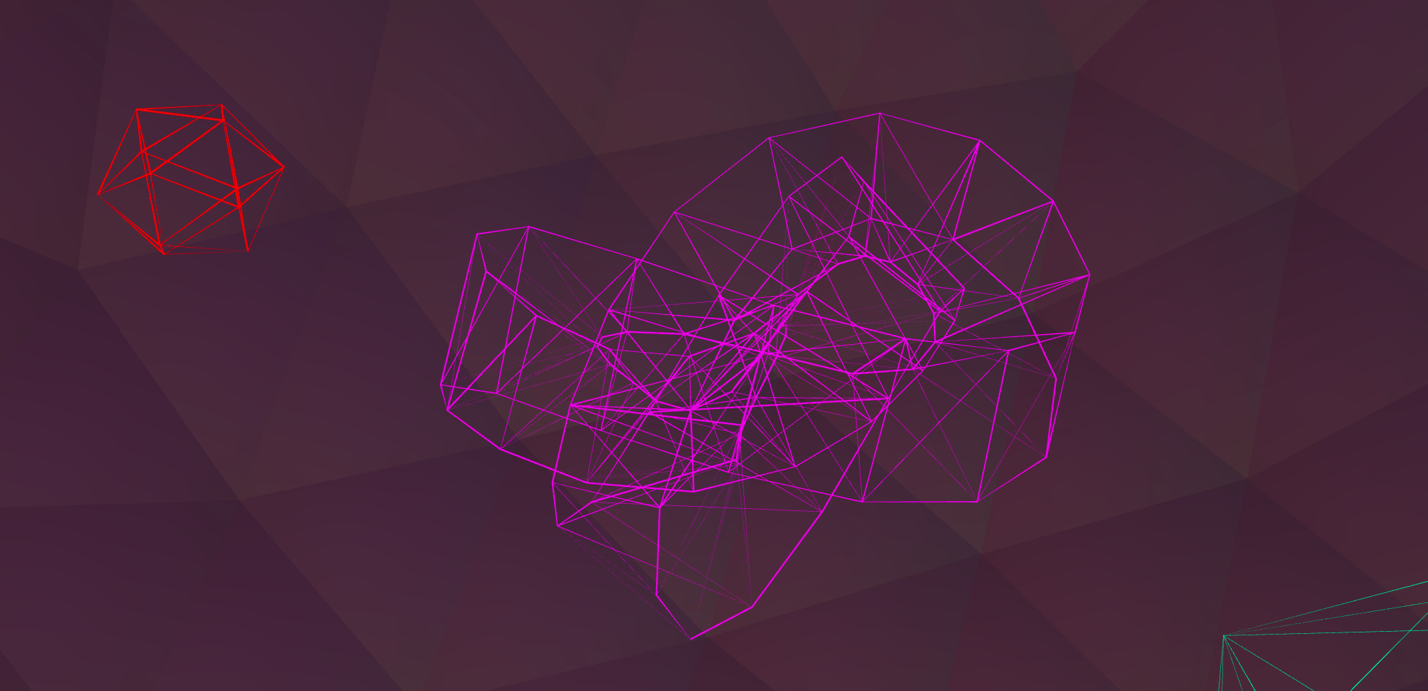 Object wireframes displayed with the line rendering feature