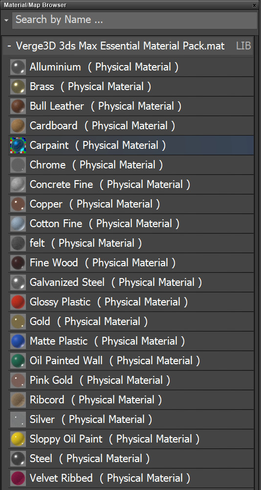 Material/Map browser in 3ds Max