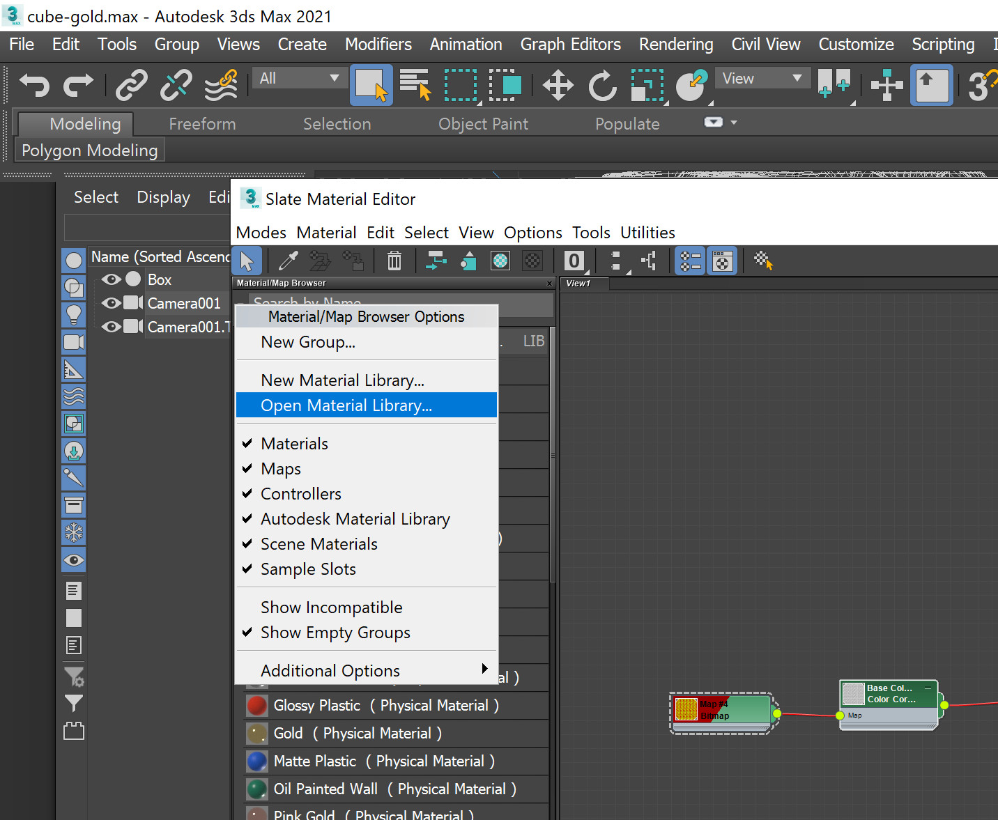 Opening 3ds Max Material Library