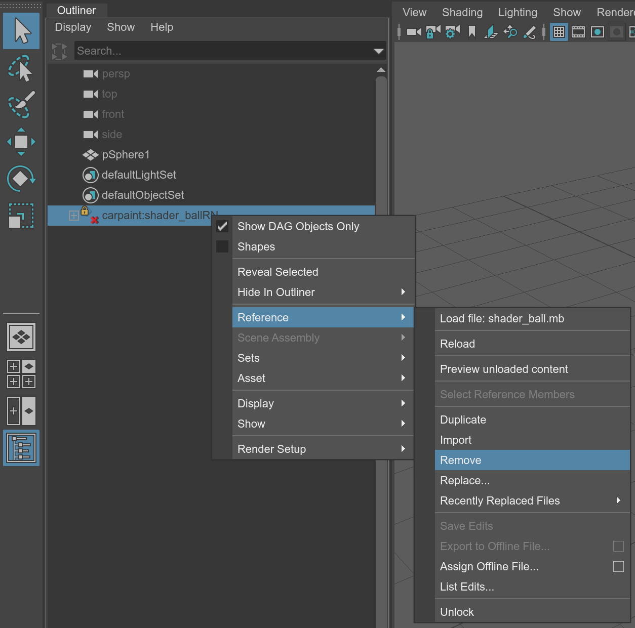 Remove unused references in Maya