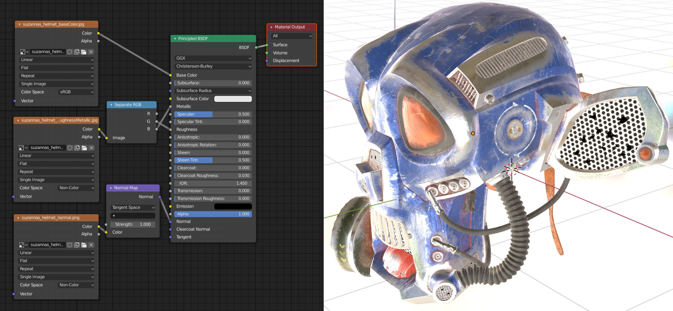 Example of glTF-compatible materials
