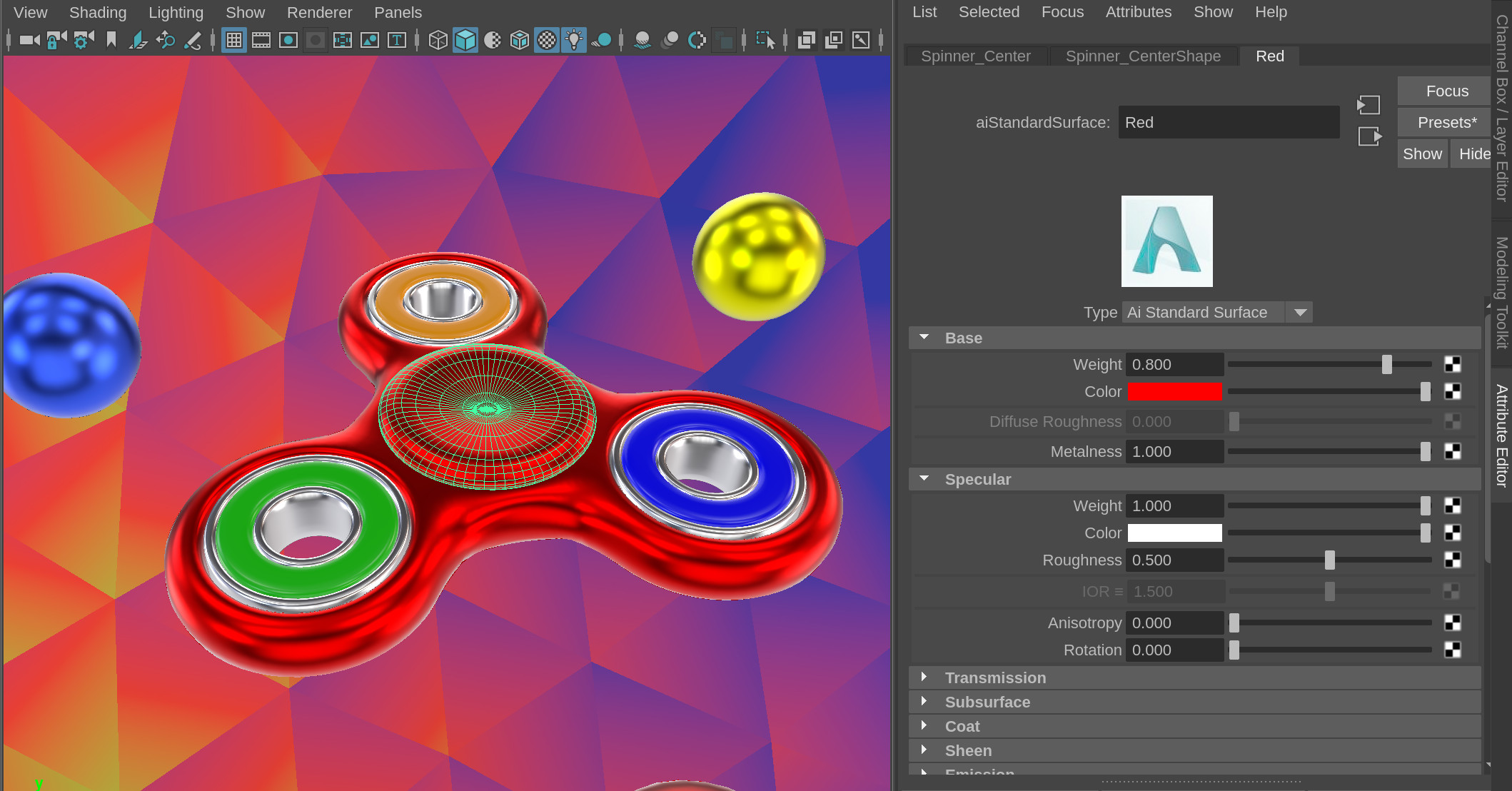 Maya aiStandardSurface shader