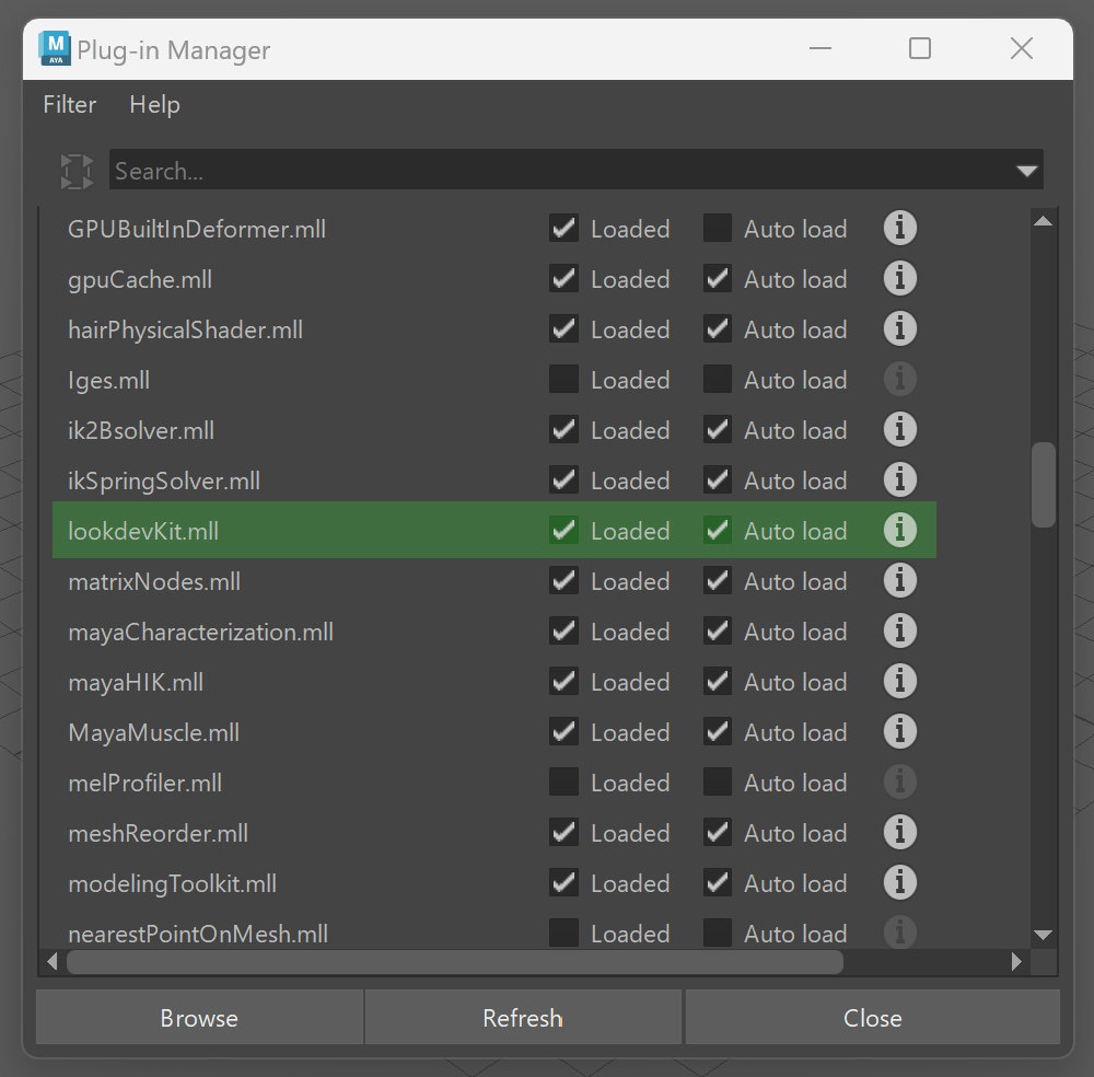 Enabling LookdevKit plugin in Maya