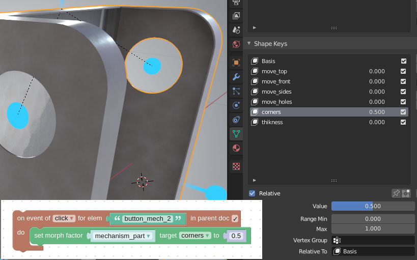 在Verge3D for Blender中的融合变形