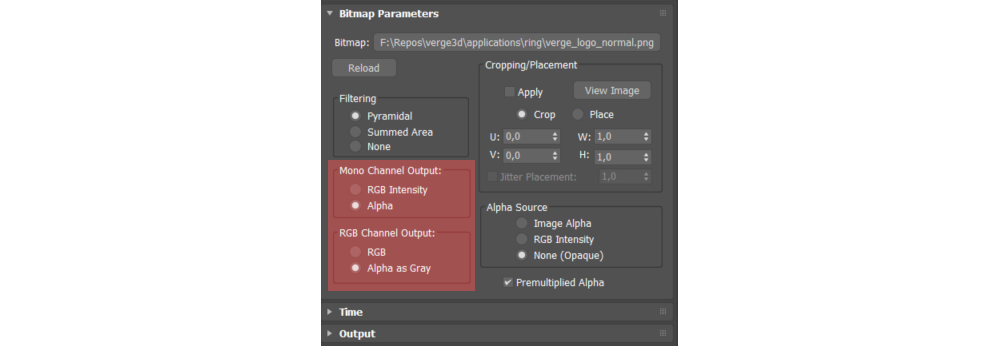Transparent texture map settings in 3ds Max