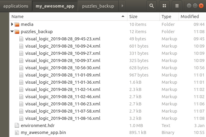 Directory with puzzles backup scripts