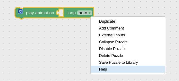 Help menu in puzzles
