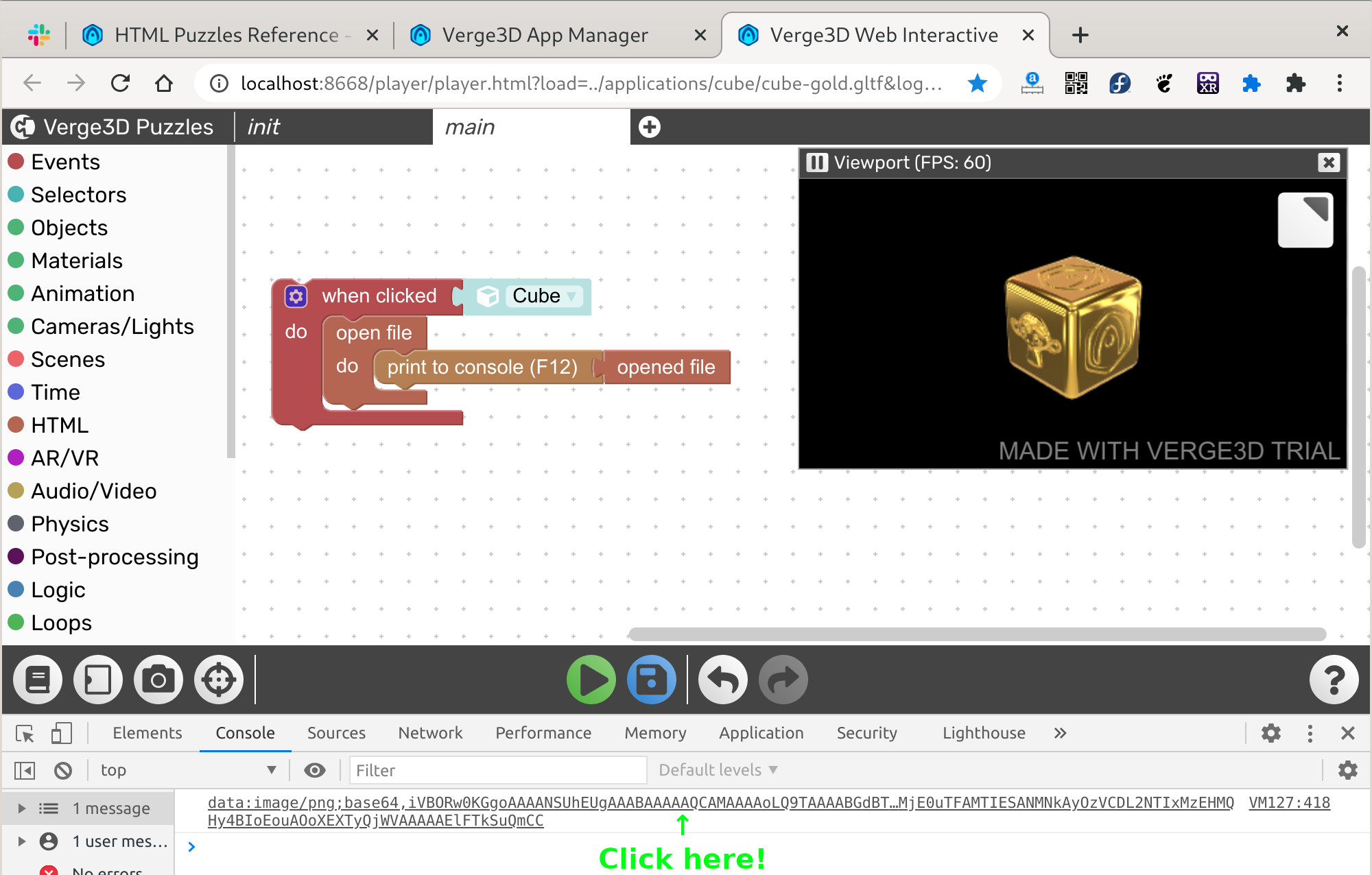 Debugging data url links in Chrome