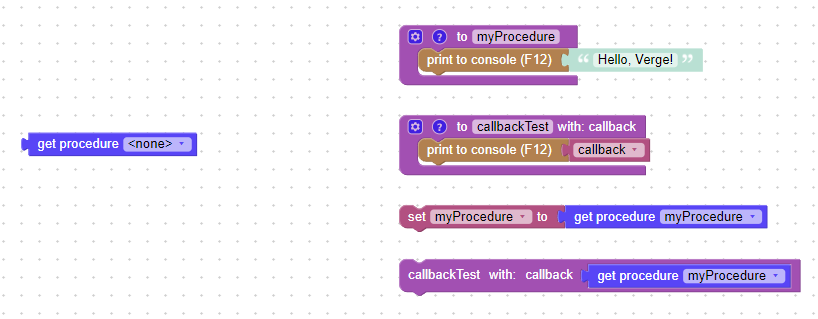 Get procedure visual programming block