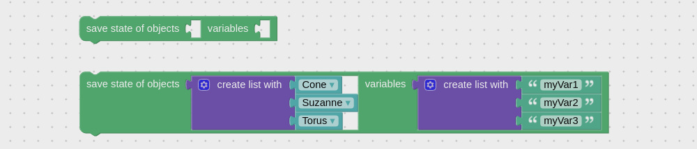 Save state visual programming block