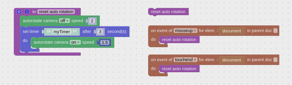 Autorotate camera with visual scripting