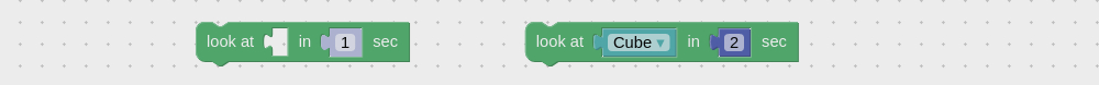 Camera look at visual programming block
