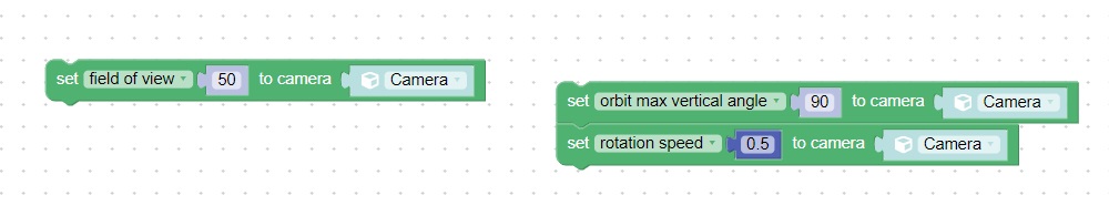Visual programming block to set camera params